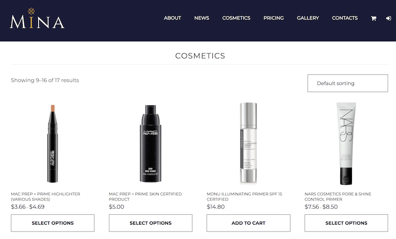 Mina - Beauty Salon Makeup Reservation WordPress theme ordering system